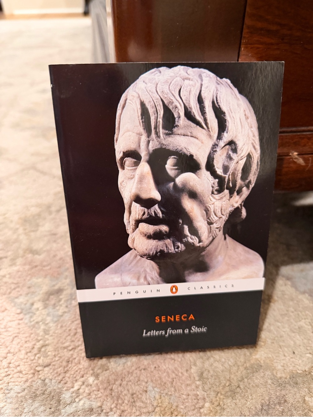 Original Penguin Black Cover Book with White Sculpture and Orange Accent